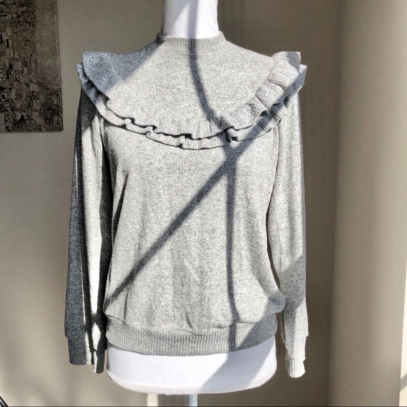 Forever 21 Sweaters - Grey Ruffle Detail Soft Sweater Forever XXI
